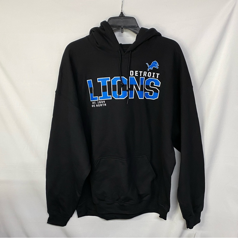 NFL Team Apparel Men's Black Detroit Lions Hoodie Size XL NWT